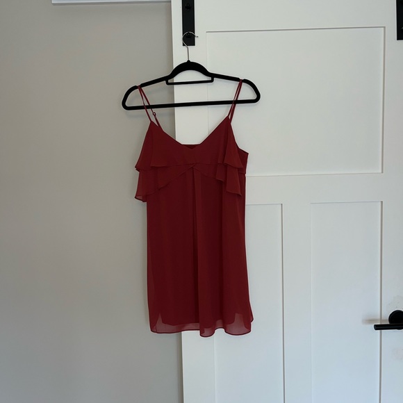 BCBGeneration Ruffled Slip Dress - Red - Size Small - Picture 2 of 7